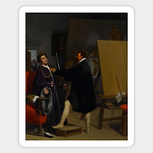 Aretino in the Studio of Tintoretto by Jean-Auguste-Dominique Ingres Magnet